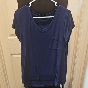 Cable & Gauge Deep Blue V-Neck Tee